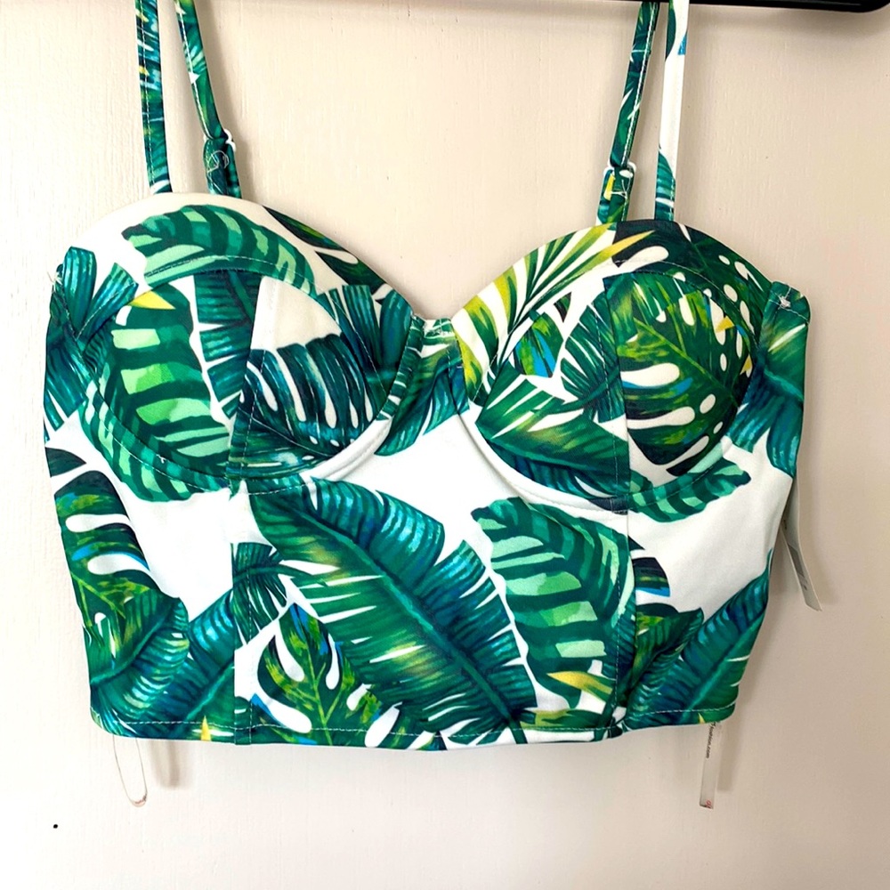 Small tropical print bra top